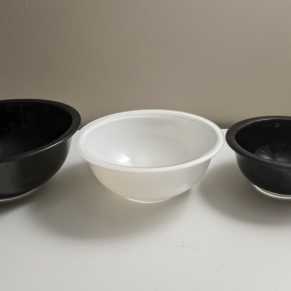 Pyrex Black and White Bowl Trio
